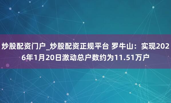 炒股配资门户_炒股配资正规平台 罗牛山：实现2026年1月20日激动总户数约为11.51万户