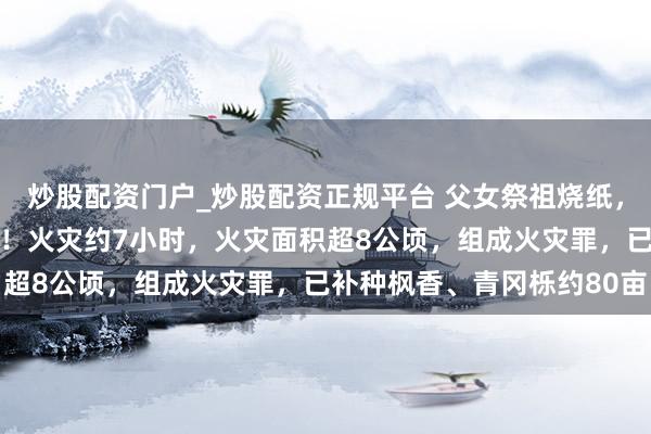 炒股配资门户_炒股配资正规平台 父女祭祖烧纸,75岁老东说念主被判刑!火灾约7小时,火灾面积超8公顷,组成火灾罪,已补种枫香、青冈栎约80亩